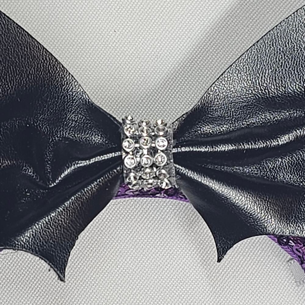 Disney Halloween Minnie Mouse Ears Purple Headband Sequins and Rhinestones - Picture 4 of 8